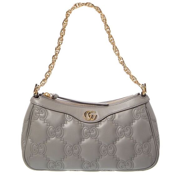 Gucci Gg Matelasse Leather Shoulder Bag, Grey - Picture 1 of 4